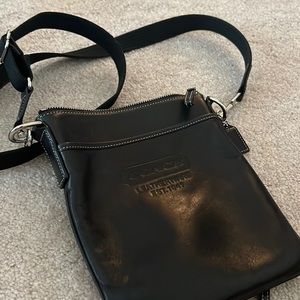 Black Leather, Coach crossbody purse